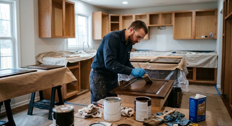 Wood Cabinet Staining in Bloomington, IN